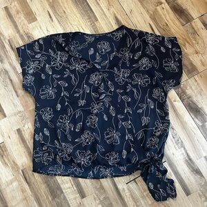 West Kei Navy Floral Blouse